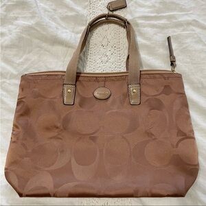 Coach Tan Signature Tote Bag
